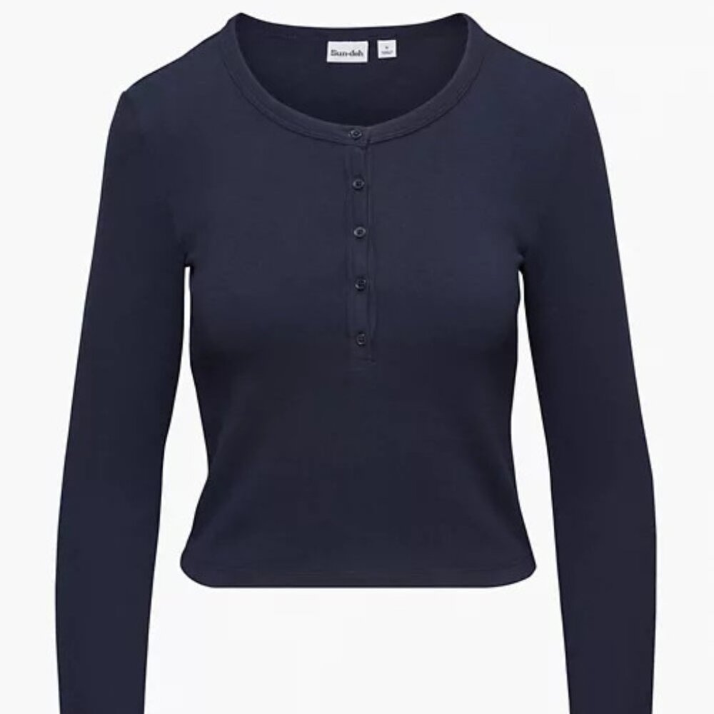 Drew Navy Longsleeve Aritzia Top